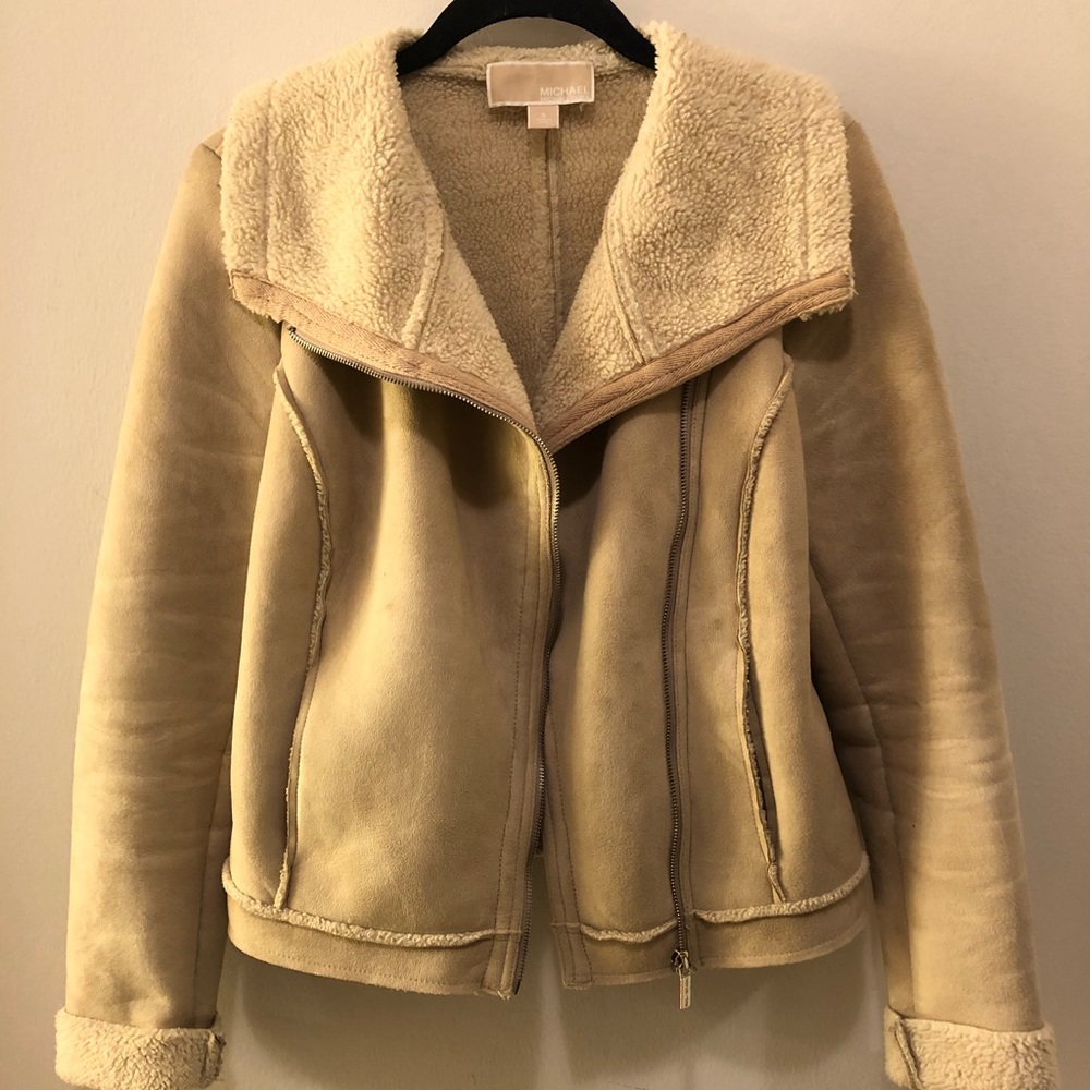 Michael Kors Faux Shearling Moto Jacket